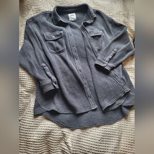 Aerie waffle knit button up